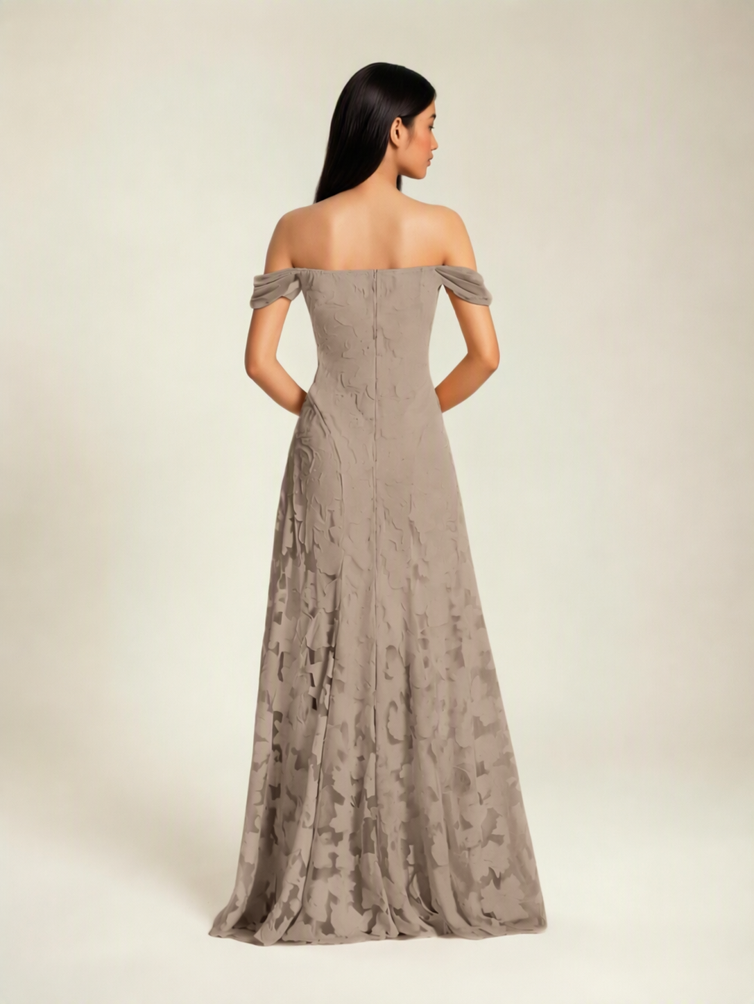 Off-the-Shoulder Floral Lace A-Line