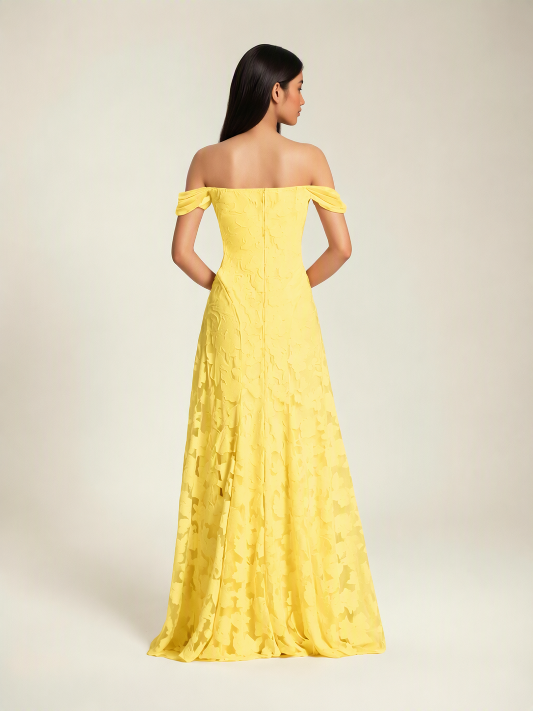Off-the-Shoulder Floral Lace A-Line