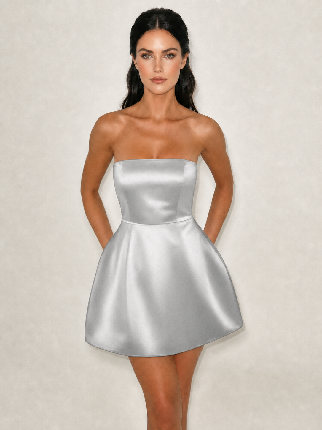 Strapless Sequin Fit & Flare Mini Dress