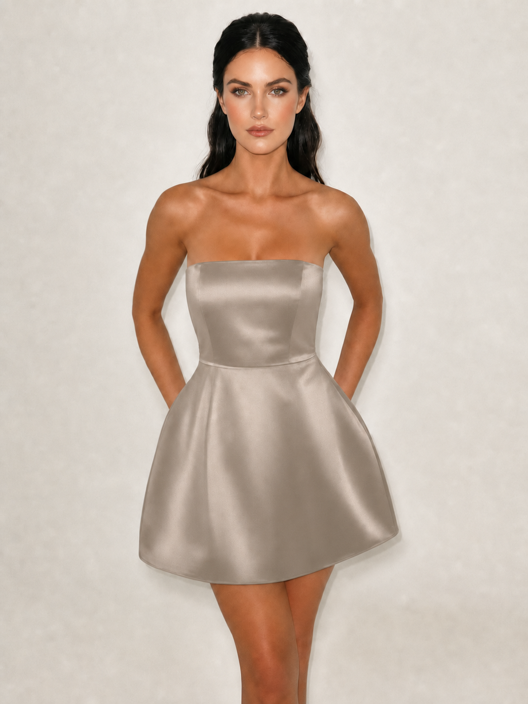 Strapless Sequin Fit & Flare Mini Dress