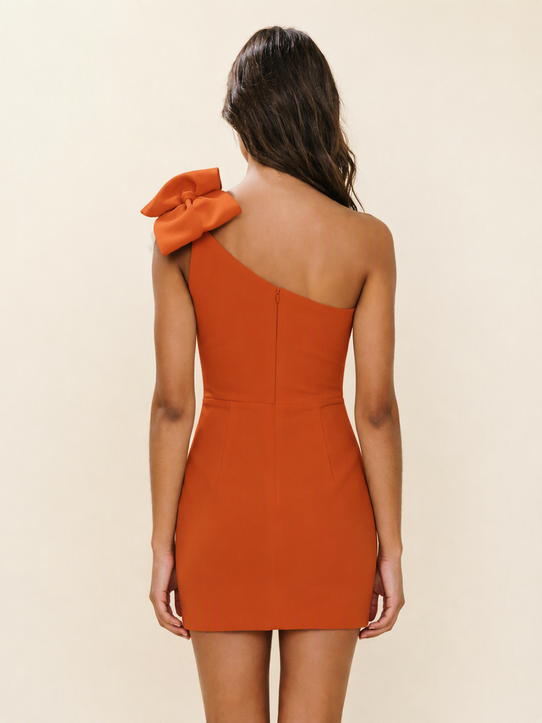 One Shoulder Bow Detail Bodycon Mini Cocktail Dress