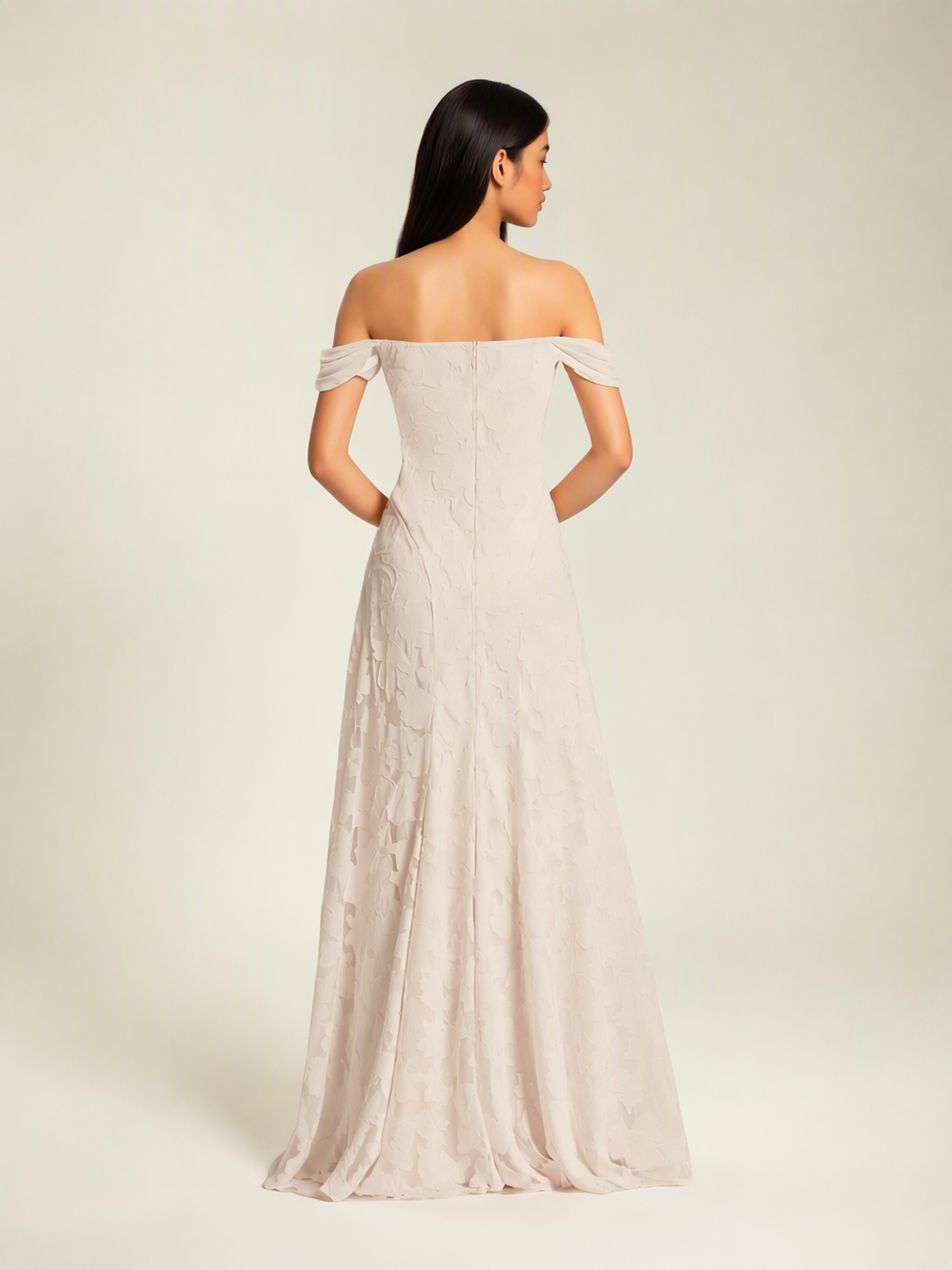 Off-the-Shoulder Floral Lace A-Line